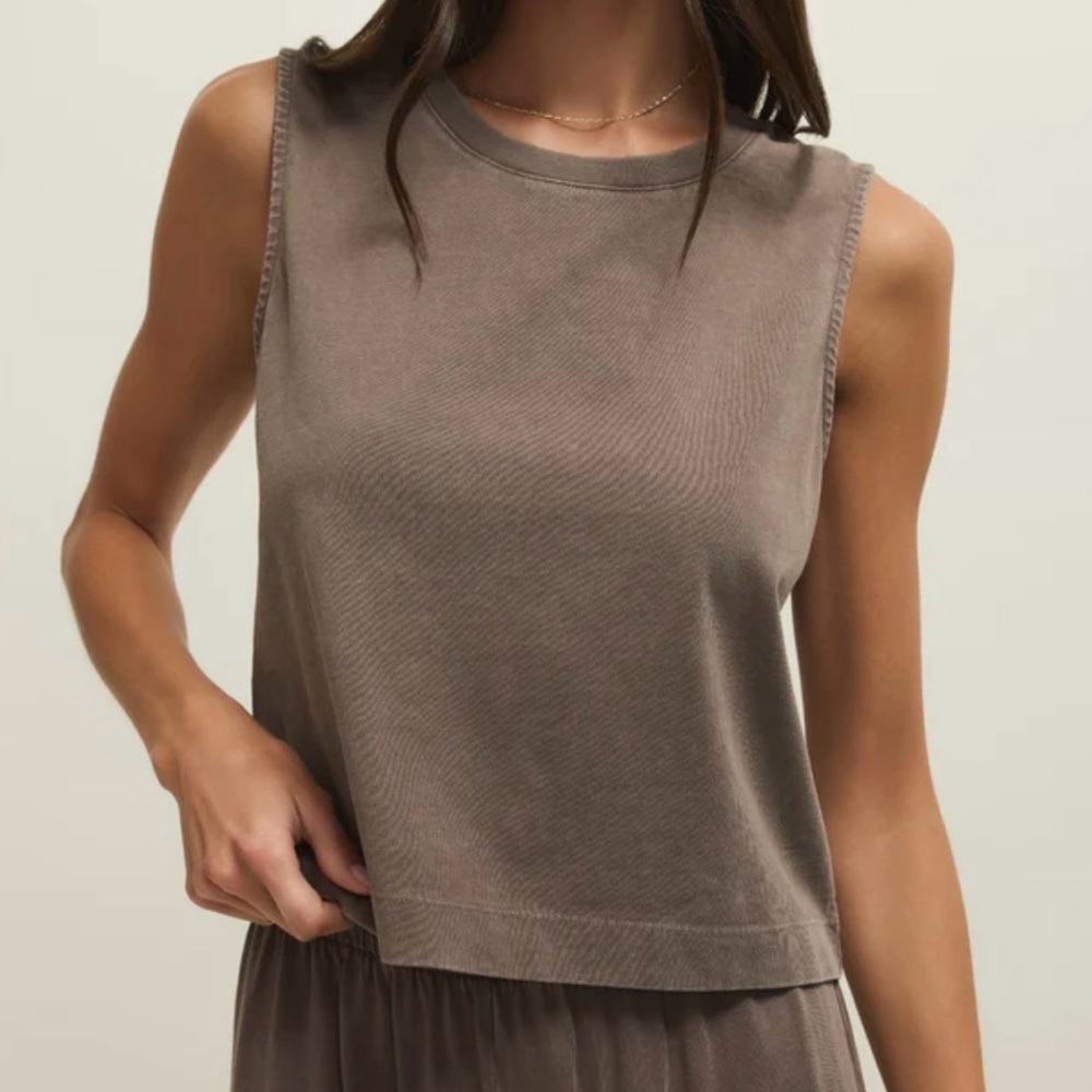 Z Supply Sloane cotton jersey tank in Perfectly Taupe